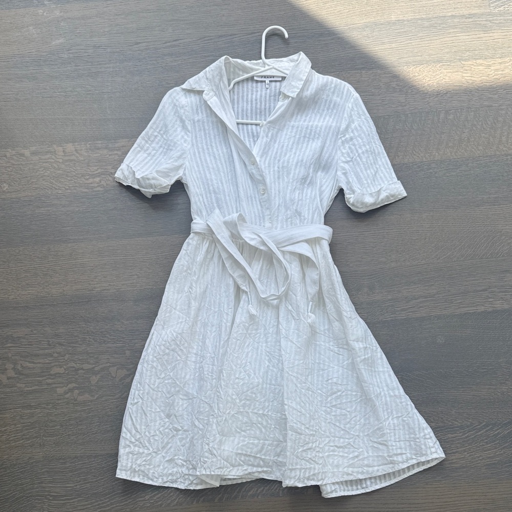 Frame White linen Dress